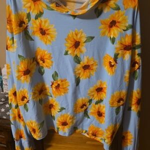 Sunflower Print Hoodie